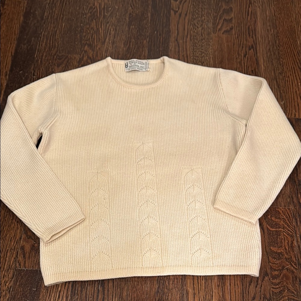 Peter Geiger Beconta Cream Knit Sweater 100% wool size M good condition
